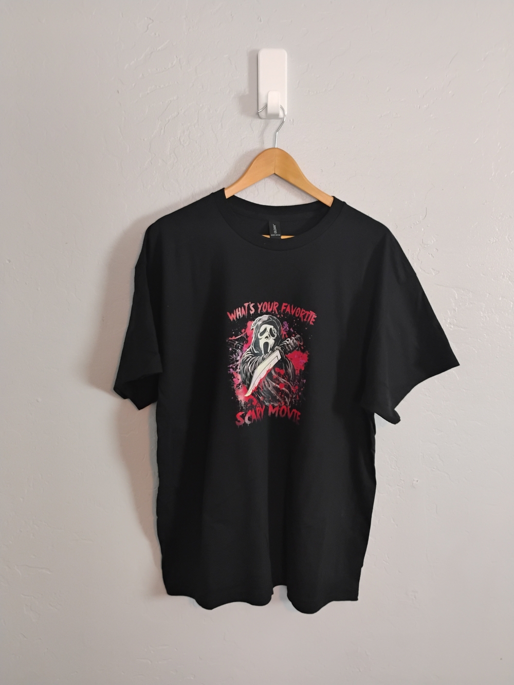Gildan Heavy Cotton Ghostface Scream Black Graphic Tee Mens Size XL